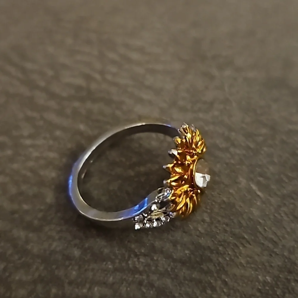 Two-tone Sunflower Ring Size 10